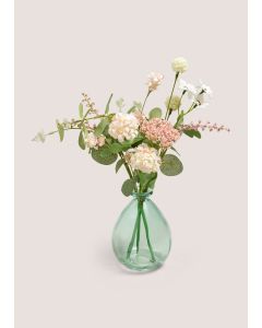 Flowers In A Glass Vase-Pink-One Size