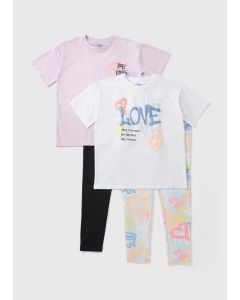 2 Pack Girls Graffiti Pyjama Sets