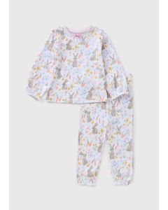 Girls Floral Bunny Pyjama Set