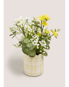 Flowers In A Ceramic Pot-Yellow-One Size