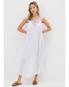 Crinkle V-Neck Maxi Dress