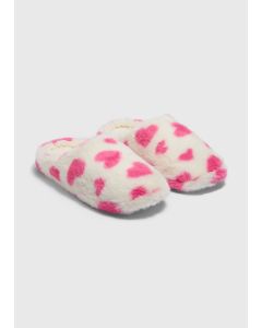 Heart Pattern Mule Slippers