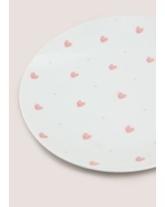 Heart Side Plate-White-One Size