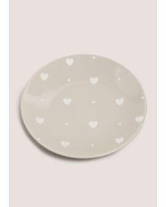 Neutral Heart Side Plate-Beige-One Size