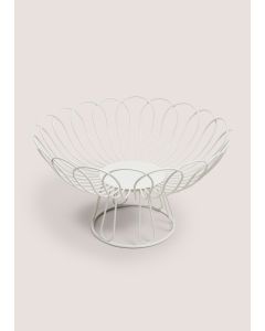 Scalloped Wire Bowl-White-One Size