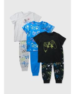 3 Pack Boys Gamer Pyjama Set