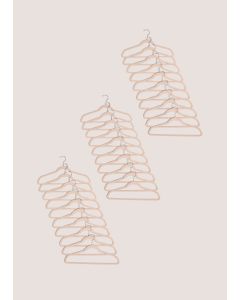 30 Pack Flocked Hangers-Beige-One Size