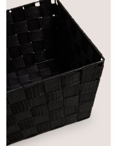 Fabric Woven Basket-Black-One Size