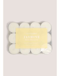 24 Pack Jasmine Tea Lights-White-One Size