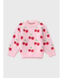 Girls Cherry Knit Jumper