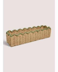 Scallop Edge Storage Basket Tray Neutral-Natural-One Size