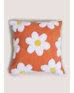 Daisy EmbroideCushion-Orange-One Size