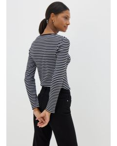 Fitted Long Sleeve Stripe Top