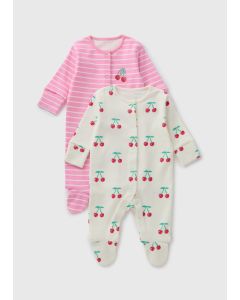 2 Pack Baby Cherry Sleepsuits