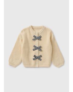 Girls Bow Knit Cardigan