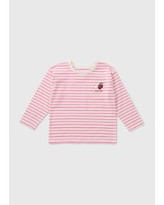 Girls Stripe Strawberry Long Sleeve Top