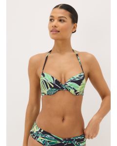 Tropical Leaf Print Underwired Bikini Top