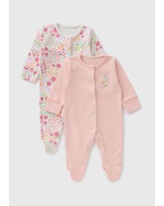 2 Pack Baby Floral Sleepsuits