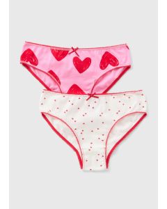 2 Pack Girls Heart Knickers