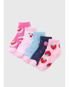 5 Pack Girls Fruit Socks