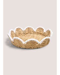 Scallop Edge Decorative Tray Neutral-Natural-One Size