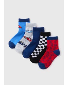 5 Pack Boys Car Socks