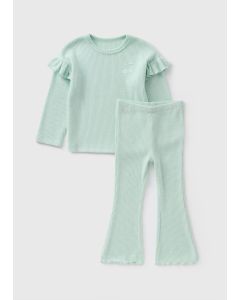 Girls Brushed Ribbed Top & Legging Set