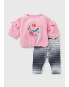 Baby Strawberry Sweatshirt & Leggings Set