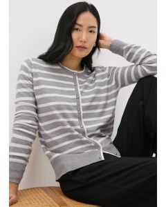 Et Vous Stripe Knit Cardigan