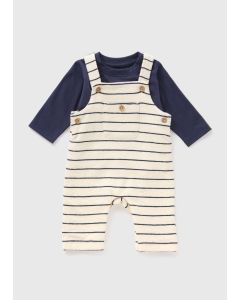 Baby Stripe Top & Dungaree Set