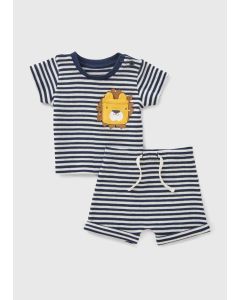 Baby Lion Waffle Stripe Top & Shorts Set