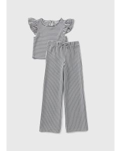 Girls Stripe Top & Trouser Set