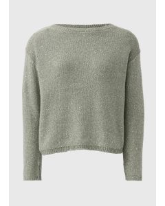 Sage Sequin Boat Neck Jumper