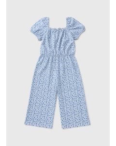 Girls Floral Crinkle Jumpsuit