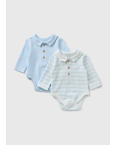 2 Pack Baby Collared Bodysuits