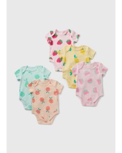 5 Pack Baby Fruit Bodysuits