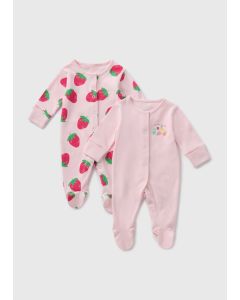 2 Pack Baby Fruit Sleepsuits