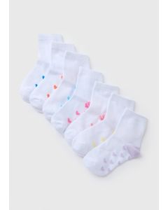 7 Pack Girls Heart Socks