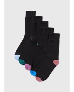 5 Pack Colour Toe Socks