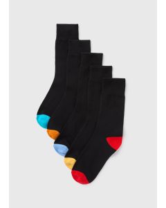 5 Pack Colour Toe Socks