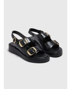 Chunky Double Buckle Sandals