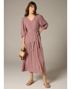 Et Vous TextuV-Neck Midi Dress