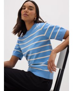 Et Vous Stripe Short Sleeve Jumper