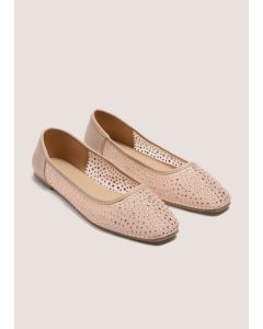 Diamante Mesh Ballet Flats