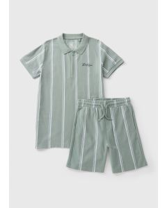 Boys Stripe Polo & Shorts Set