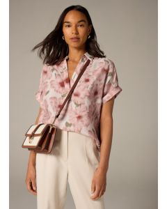 Et Vous Brushed Floral V-Neck Blouse