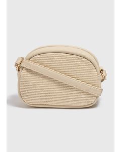 Straw Camera Cross Body Bag-Cream-One Size