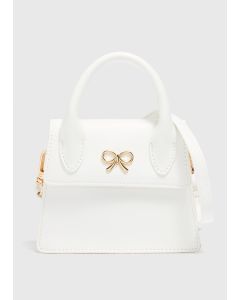 Girls Top Handle Crossbody Bag-White-One Size