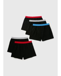 5 Pack Colour Waistband Loose Fit Boxers