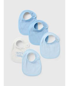 5 Pack Baby Towel Bibs-Blue